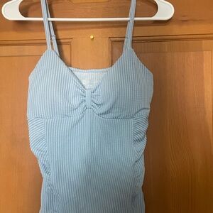 Light Blue Striped Spaghetti Strap Top